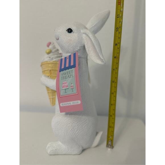 Sweet Treats EASTER BUNNY Pastel Ice Cream Cone, Glitter Easter Egg, Table Decor - Picture 5 of 6
